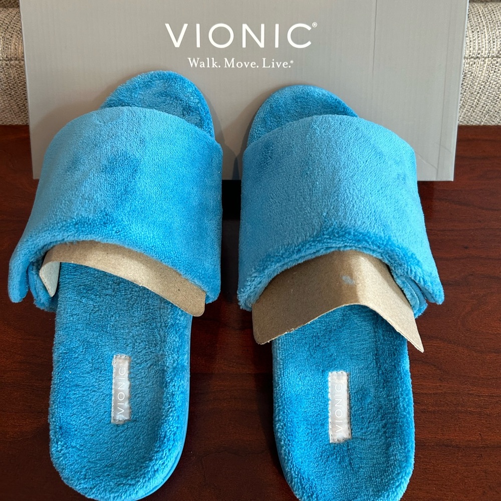 Vionic Dream, teal, plush slipper, US Sz 9, medium NIB